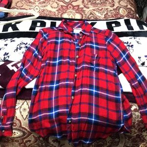 American Eagle boyfriend fit flannel tee xsmall